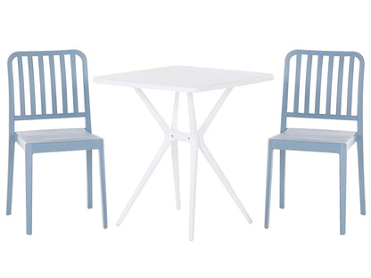 Bistro Set in Blue Synthetic Material for 2 People