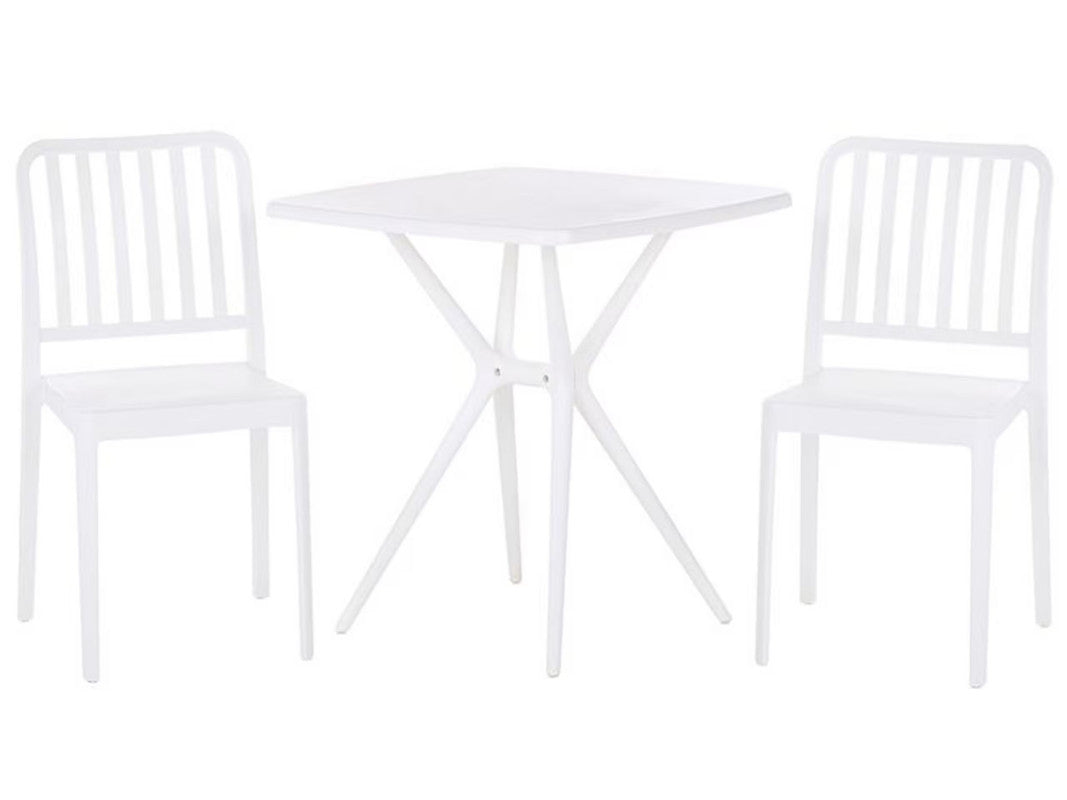 Bistro Set in Blue Synthetic Material for 2 People