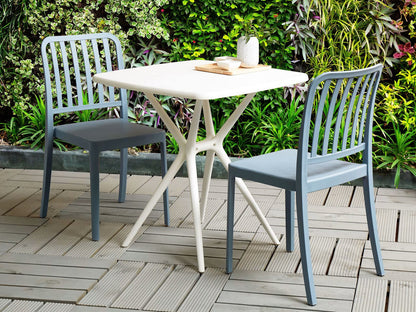 Bistro Set in Blue Synthetic Material for 2 People