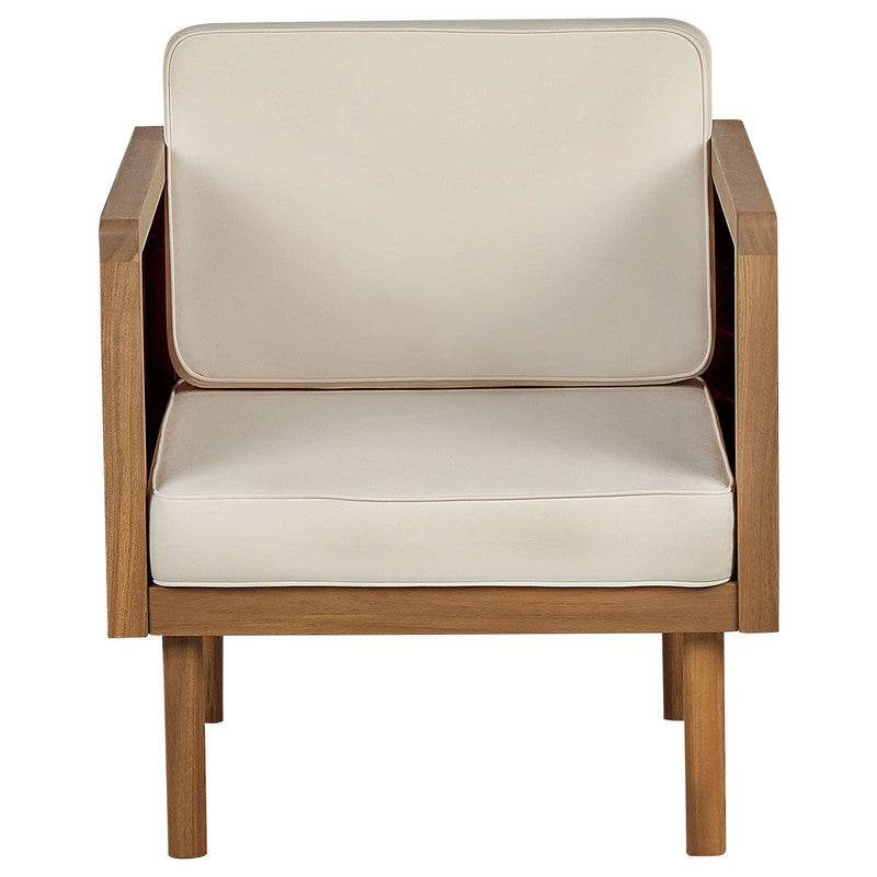 Light Wood Fabric Armchair