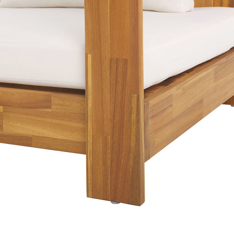 Longue Set for 5 People in Light Acacia Wood