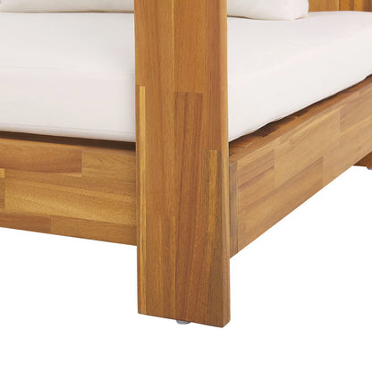 Longue Set for 5 People in Light Acacia Wood