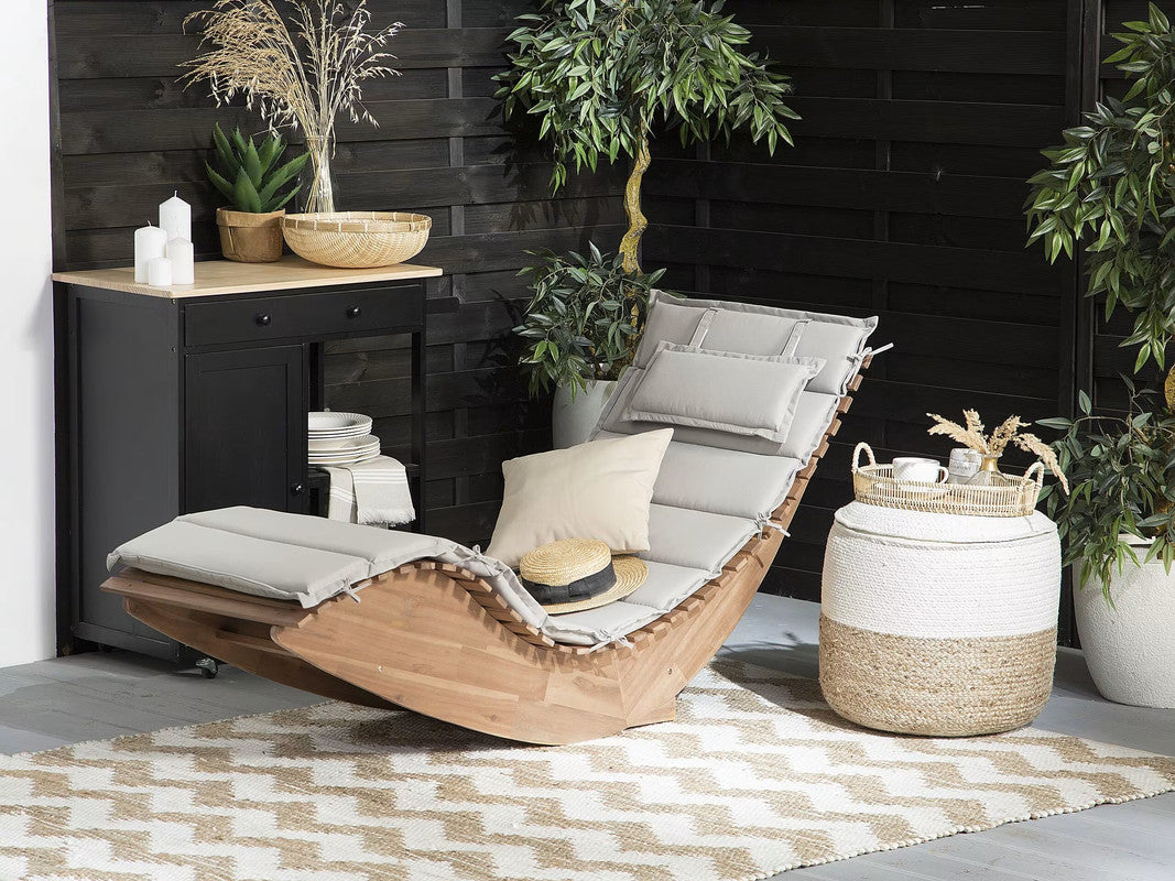 Wooden Lounger with Cushion