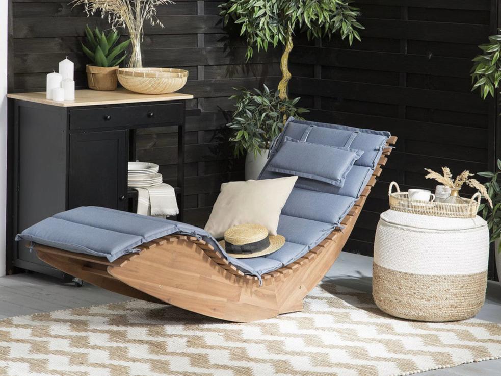 Wooden Lounger with Cushion