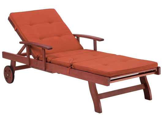 Acacia Wood Garden Lounger with Cushion