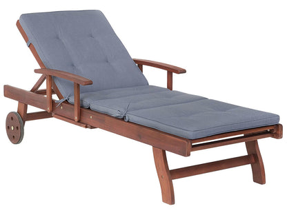 Acacia Wood Garden Lounger with Cushion