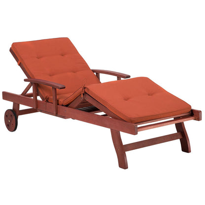 Acacia Wood Garden Lounger with Cushion